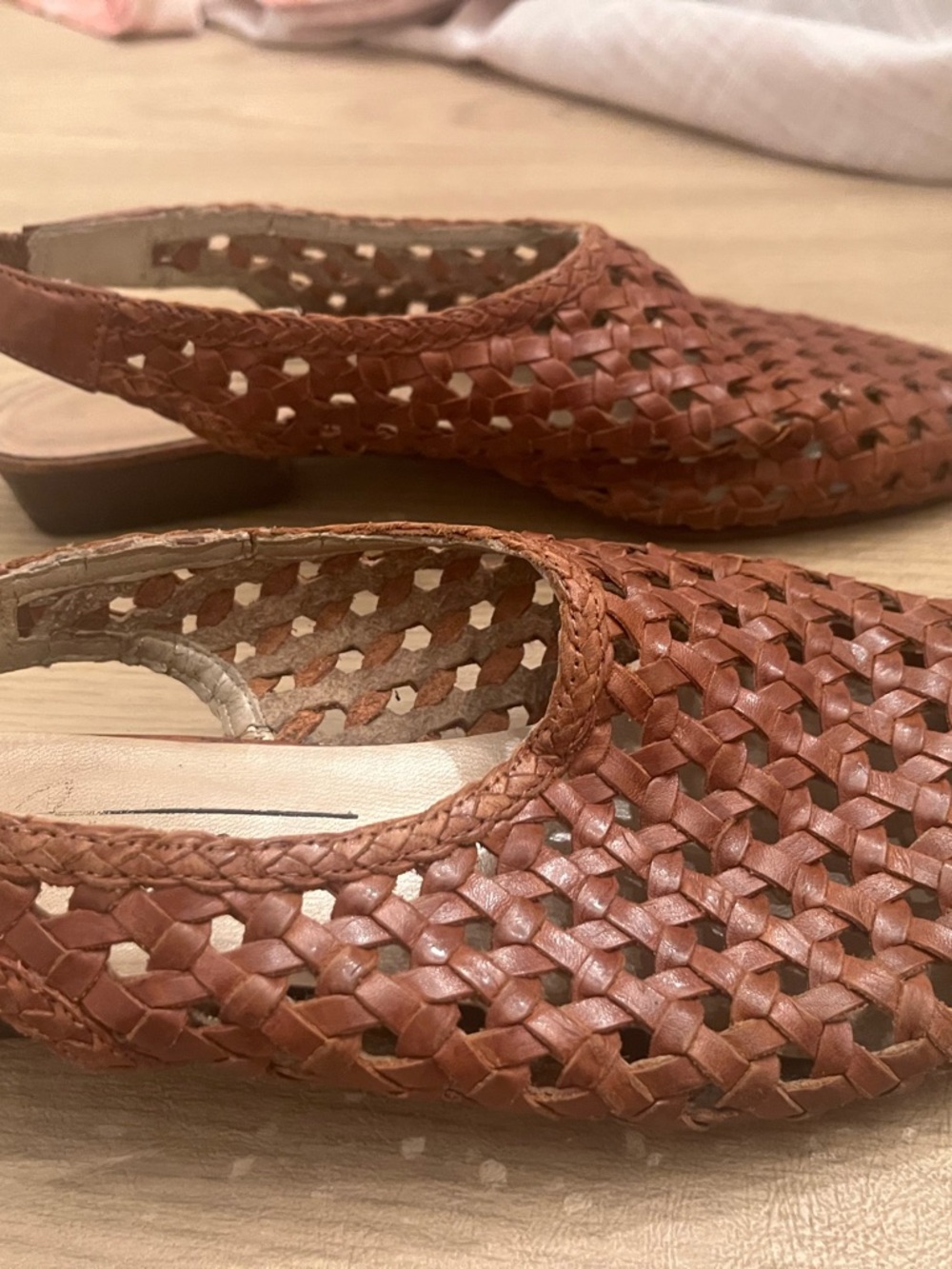 Women's Woven Slingback Flats in Brown